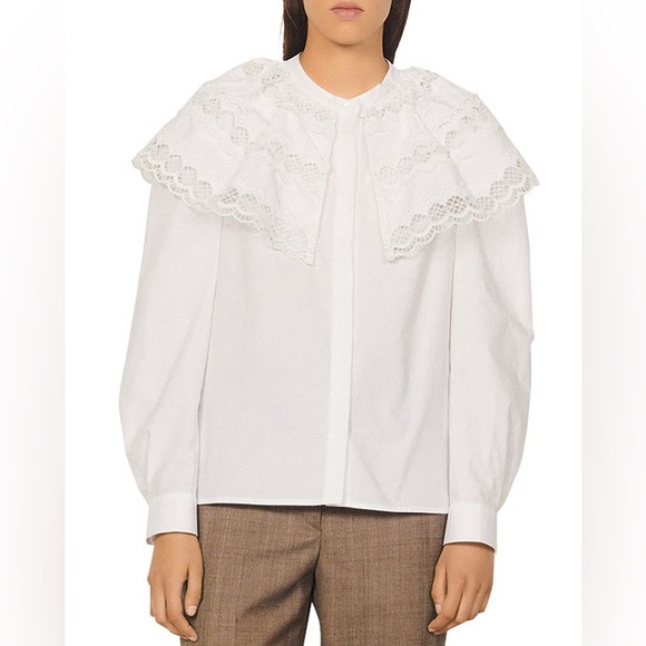 SANDRO Organic Cotton Blouse - Picture 7 of 12